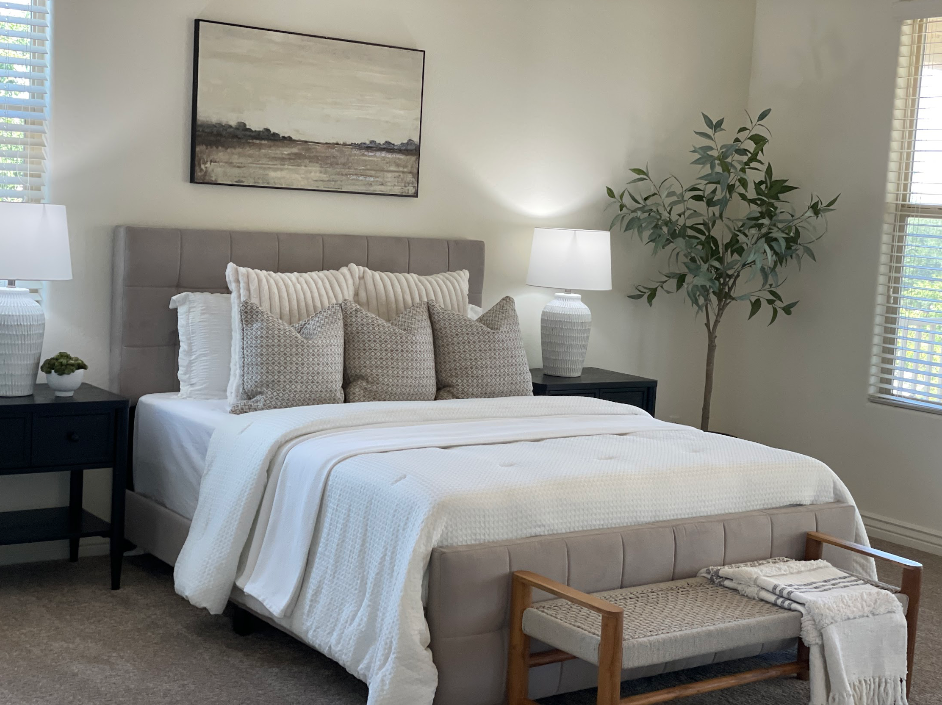 Professionally staged primary bedroom by StyleHouse in Gilbert, Arizona